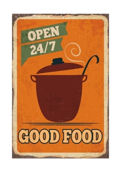 Güzel Yemek Retro Vintage Ahşap Poster