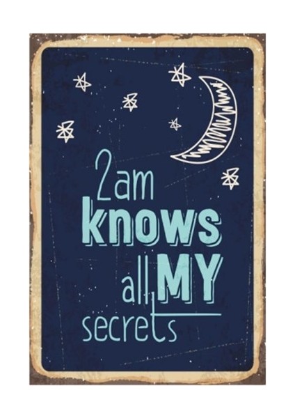 Gizli Geceler Retro Vintage Ahşap Poster