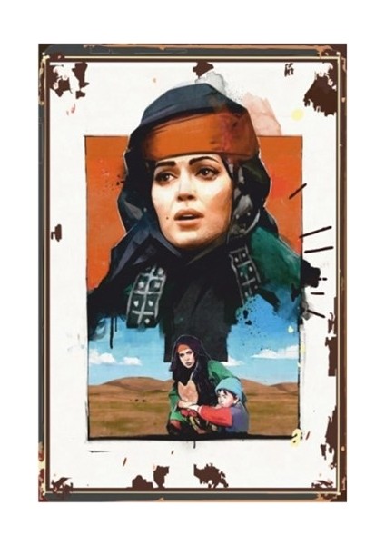 Türkan Şoray Yeşilçam Film Afişi Retro Vintage Ahşap Poster