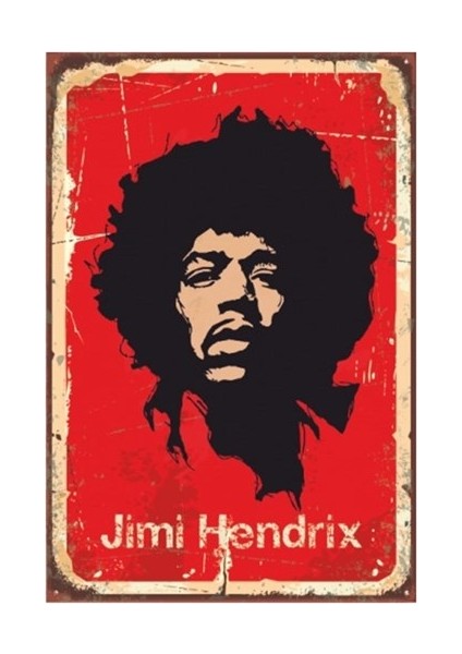 Jimi Hendrix Retro Vintage Ahşap Poster