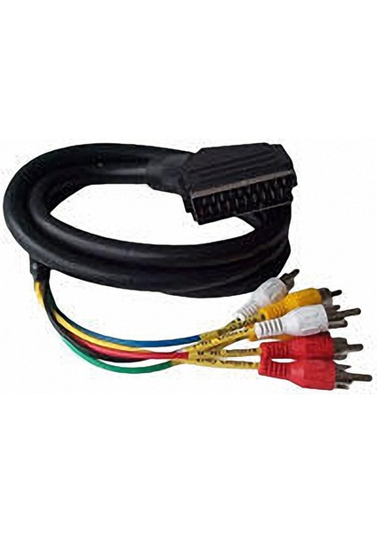 Ak 393 1.5 mt Scart To 6 x Rca Erkek-Erkek Görüntü Kablosu