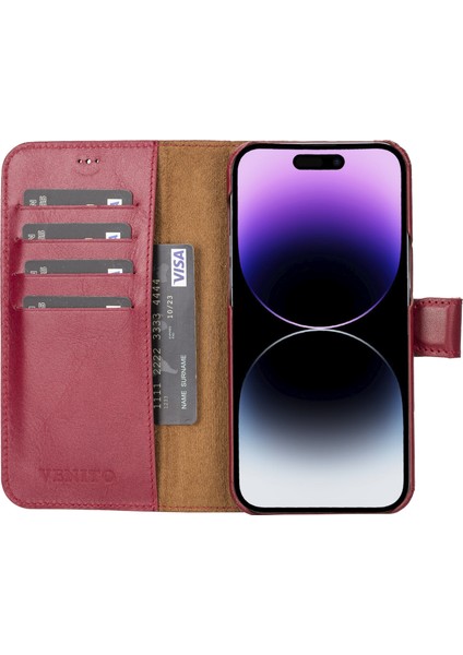 Apple iPhone 14 Pro Max Florence Deri Cüzdan Telefon Kılıfı