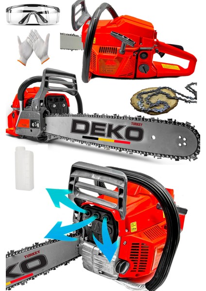 Amerikan Karbüratörlü Turbo DKTX990 Benzinli Testere Ağaç Kesme Makinası Hızar Ormancı Kesim Motoru