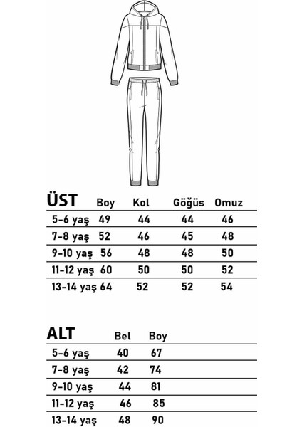 Pina Kids Erkek Çoçuk Fermuarlı Kapüşonlu Alt Üst Eşofman Takımı