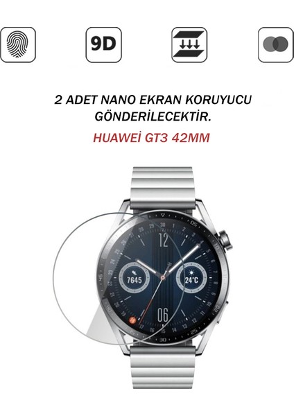 Huawei Watch GT3(42MM) Uyumlu (2 Adet) Ekran Koruyucu Jelatin Nano