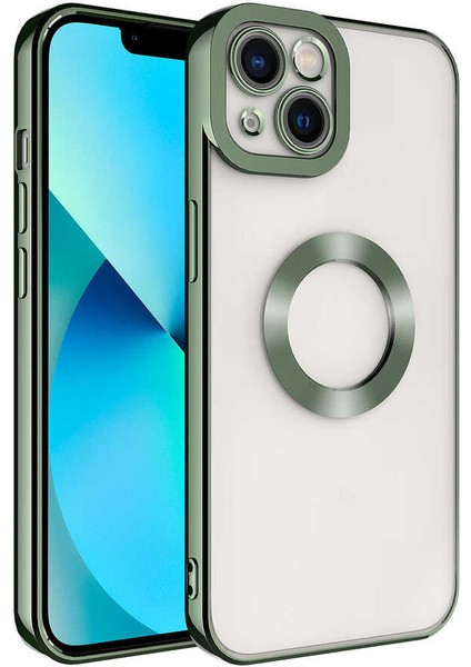 Iphone 14 Plus Kılıf Uyumlu Köşeleri Renkli Şeffaf Kamera Korumalı Silikon Luxury Kapak