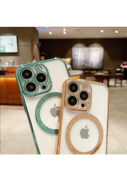 Iphone 14 Plus Tam Uyumlu Köşeleri Renkli Şeffaf Kamera Korumalı Magsafe Luxury Kılıfı fırsatları