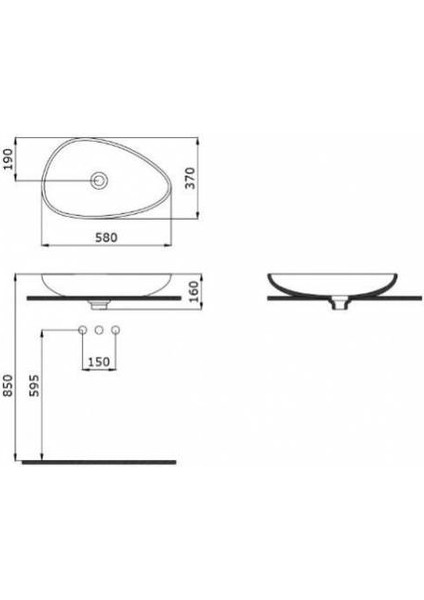 Bocchi Etna Çanak Lavabo Mat Kaşmir 58 cm 1114-011-0125