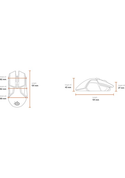Rival 650 Quantum Kablosuz Oyun Fare Siyah Rival 650 Kablosuz
