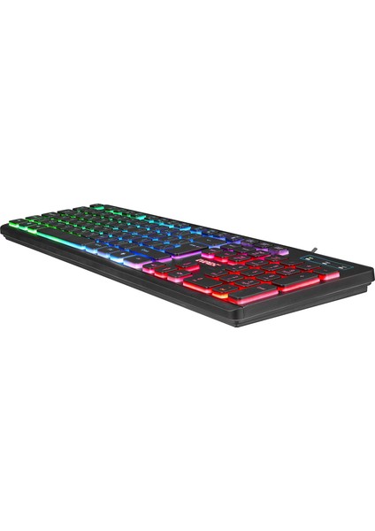 KB-120 Sleek Siyah USB Aydınlatmalı Q Gaming Oyuncu Klavyesi + Klavye Pad + Mouse Pad Set