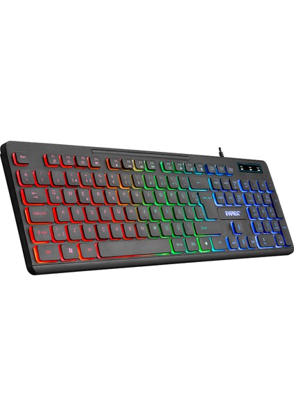 KB-120 Sleek Siyah USB Aydınlatmalı Q Gaming Oyuncu Klavyesi + Klavye Pad + Mouse Pad Set
