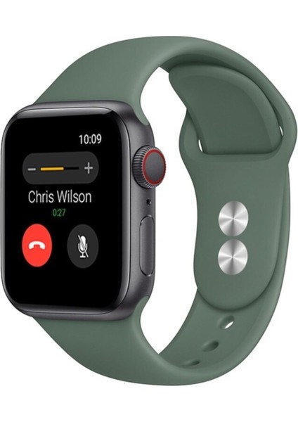 Apple Watch Uyumlu Kayış 7 - 6 - Se - 5 - 4 - 3 - 2 - 1 38MM 40MM - Çam Yeşili
