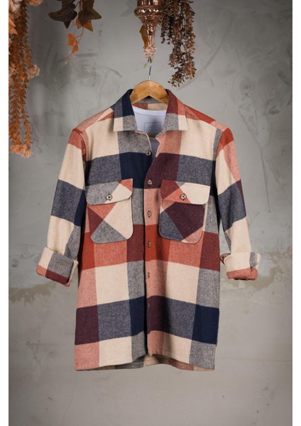 Oversize Ekoseli Çift Cep Erkek Kalın Oduncu Gömlek fiyatları