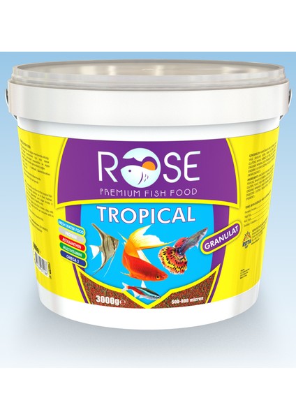 Tropical Granulat 3 kg Kova Tropikal Balık Yemi