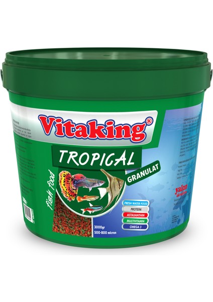 Tropical Granulat Lepistes Kılıç Melek Tetra 3 kg Kova Balık Yemi