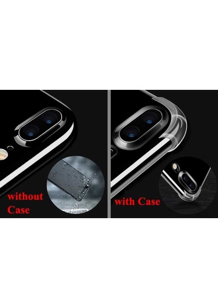 iPhone 8 Plus Şeffaf Kamera Korumalı Darbe Emici Telefon Kılıfı