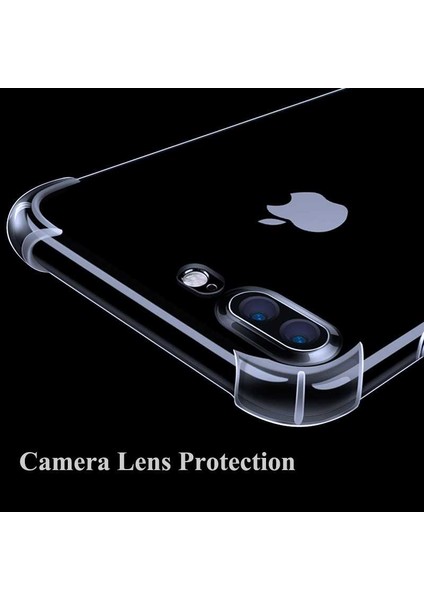 iPhone 8 Plus Şeffaf Kamera Korumalı Darbe Emici Telefon Kılıfı