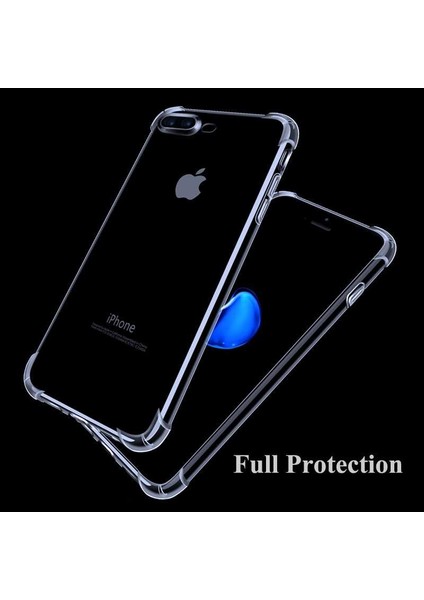iPhone 8 Plus Şeffaf Kamera Korumalı Darbe Emici Telefon Kılıfı