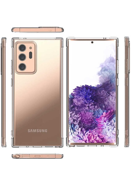Samsung Galaxy Note 20 Ultra Şeffaf Kamera Korumalı Darbe Emici Telefon Kılıfı