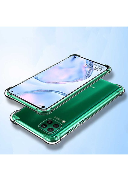 Huawei P40 Lite Şeffaf Kamera Korumalı Darbe Emici Telefon Kılıfı