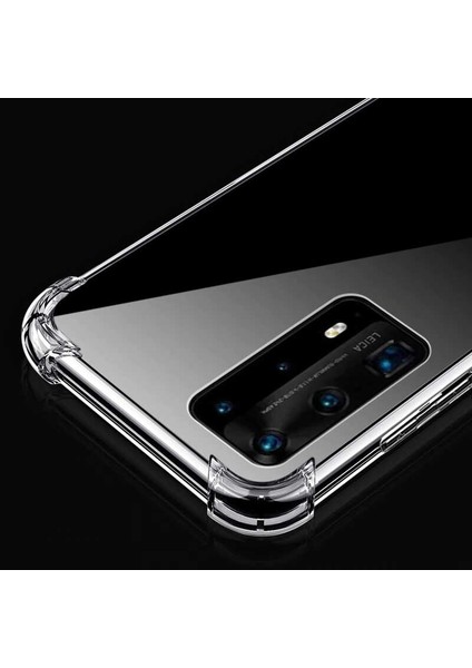 Huawei P40 Pro Şeffaf Kamera Korumalı Darbe Emici Telefon Kılıfı