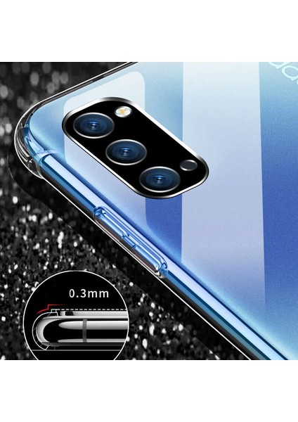 Oppo Reno 4 Şeffaf Kamera Korumalı Darbe Emici Telefon Kılıfı