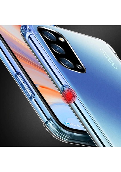 Oppo Reno 4 Şeffaf Kamera Korumalı Darbe Emici Telefon Kılıfı