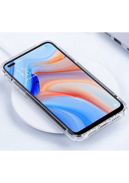 Oppo Reno 4 Şeffaf Kamera Korumalı Darbe Emici Telefon Kılıfı