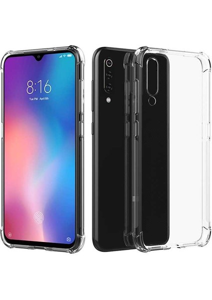 Xiaomi Mi 9 Şeffaf Kamera Korumalı Darbe Emici Telefon Kılıfı