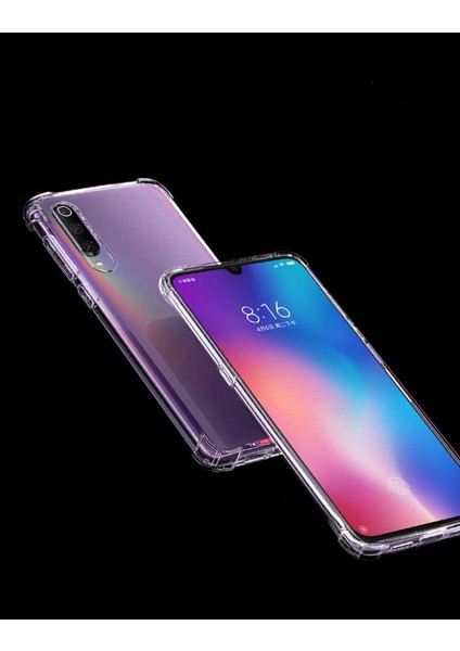 Xiaomi Mi 9 Şeffaf Kamera Korumalı Darbe Emici Telefon Kılıfı