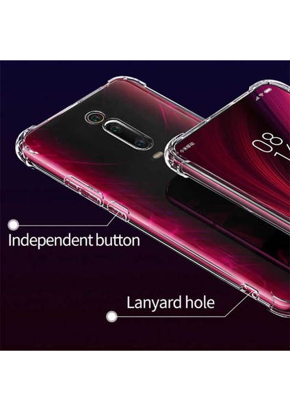 Xiaomi Mi 9t Şeffaf Kamera Korumalı Darbe Emici Telefon Kılıfı