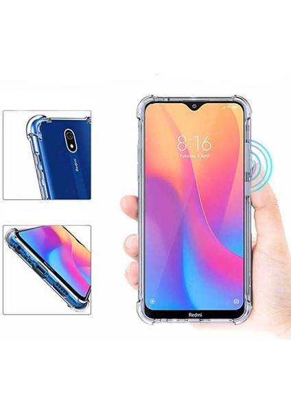 Xiaomi Redmi 8A Şeffaf Kamera Korumalı Darbe Emici Telefon Kılıfı