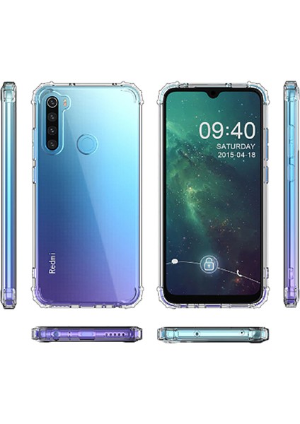 Xiaomi Redmi Note 8t Şeffaf Kamera Korumalı Darbe Emici Telefon Kılıfı