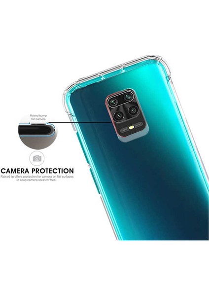 Xiaomi Redmi Note 9 Şeffaf Kamera Korumalı Darbe Emici Telefon Kılıfı