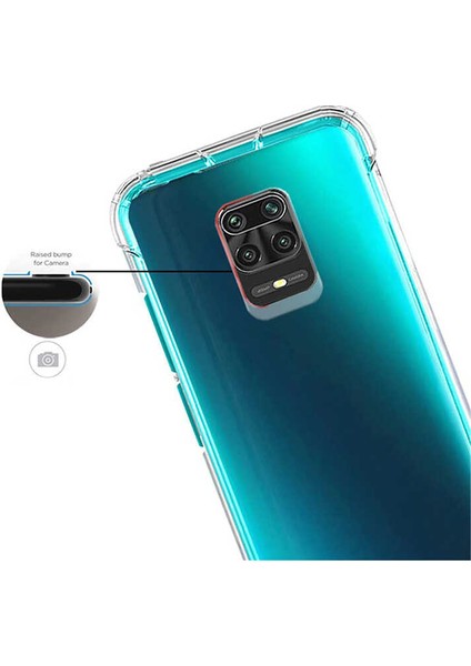 Xiaomi Redmi Note 9s Şeffaf Kamera Korumalı Darbe Emici Telefon Kılıfı