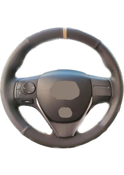 Toyota Corolla-Auris-Rav4 2015 Uyumlu Noktalı Süet Nubuk Bej Şeritli Dikişli Direksiyon Kılıfı