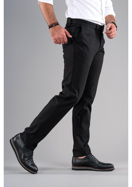Regular Fit Kışlık Armürlü Gabardin Pantolon