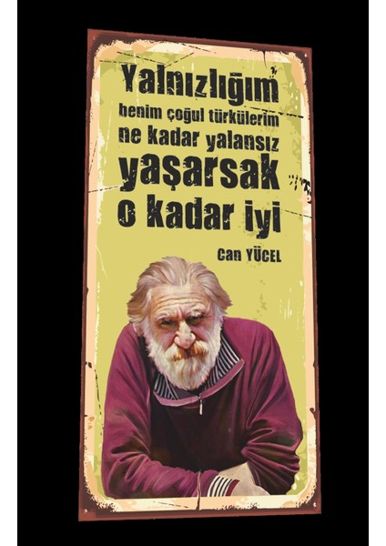 Can Yücel Mini Retro Ahşap Poster