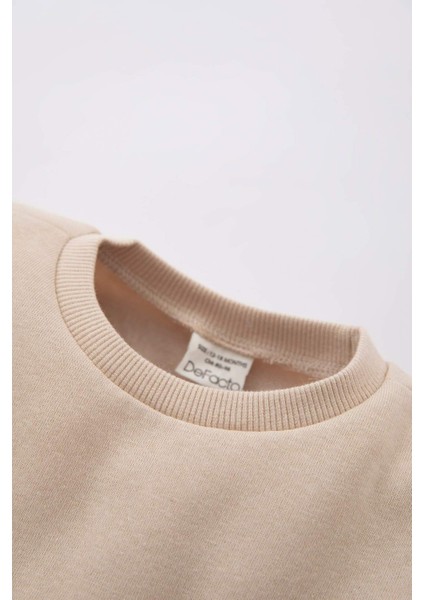 Kız Bebek Bisiklet Yaka Uzun Kollu Sweat Elbise Z3336A222WN