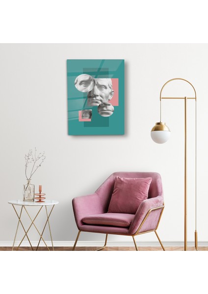 Heykel Başı Minimalist Cam Tablo