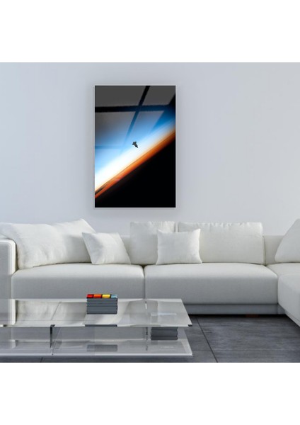 Nasa Uydu Görüntüsü Ufuk Çizgisi Roket Cam Tablo
