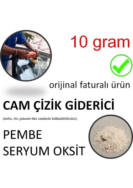 Ege Nanotek Araba Camı Çizik Giderici Toz Pembe Seryum Oksit - 10 Gram