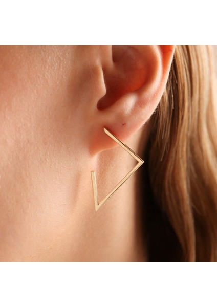 Altın Halka Küpe Italy Half Pyramid fiyatları