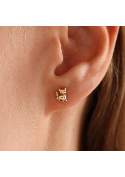 14 Ayar Altın Kedi Küpe Mi Yav