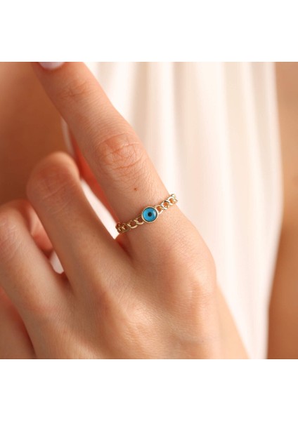 14 Ayar Altın Göz Yüzük Gurmet Chain modelleri