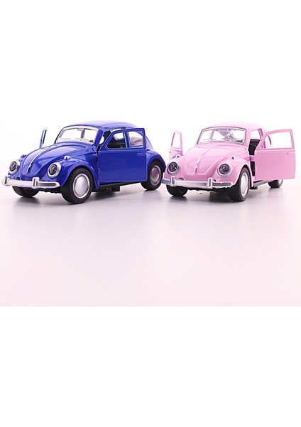 Sevgiliye Eşe Sürpriz Hediye 2 Adet Lacivert Pembe Metal Vosvos Araba Dıe Cast Büyük Boy 12CM fiyatları