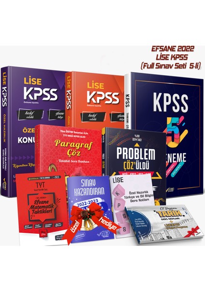 2023 Lise Kpss 5 Li Ful Set + Konu Anlatımı + Soru Bankası + Paragraf + Problematik + 5 Deneme