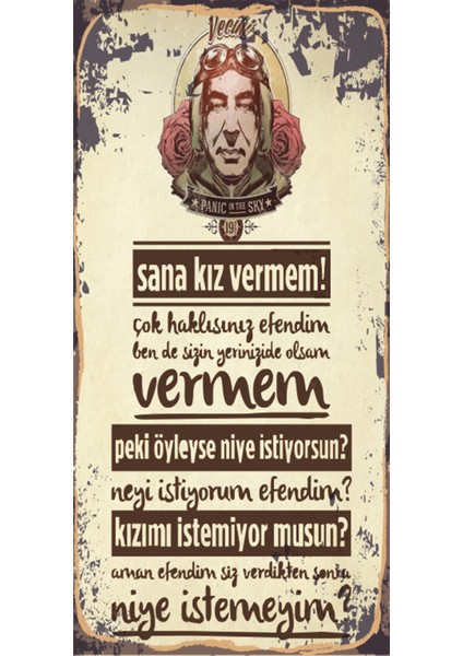 Vecihi Yeşilçam (10 cm x 20 Cm) Mini Retro Ahşap Poster