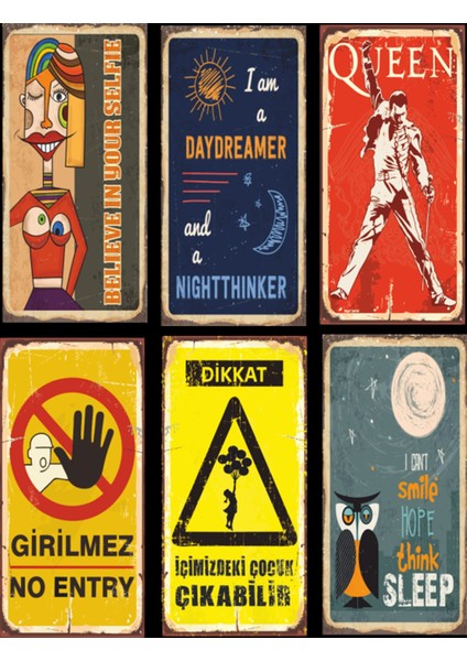 6lı Retro Ahşap Poster Seti-9