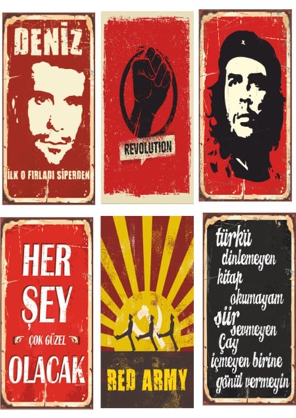 Devrim 6lı Ahşap Poster Seti